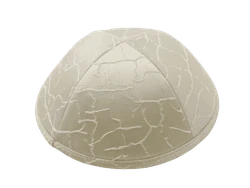 כיפה מבד עורקים צבע שמנת