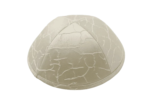 כיפה מבד עורקים צבע שמנת