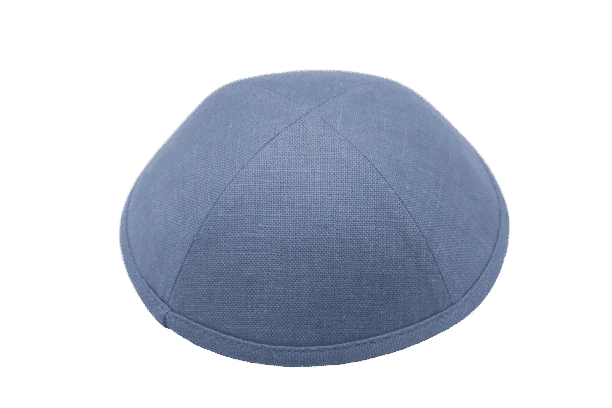 כיפה בד פשתן צבע כחול פטרול