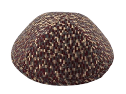 כיפה מבד ברוקד צבע בורדו זהב