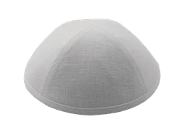 כיפה  מבד פשתן גוון חלב