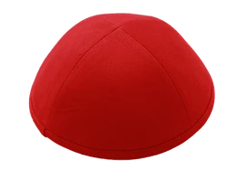 כיפה מבד כותנה צבע אדום