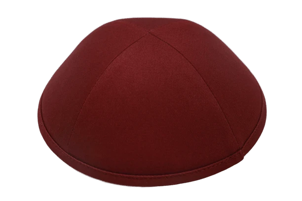 כיפה מבד כותנה צבע בורדו