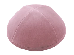 כיפה בד קטיפה צבע ורוד