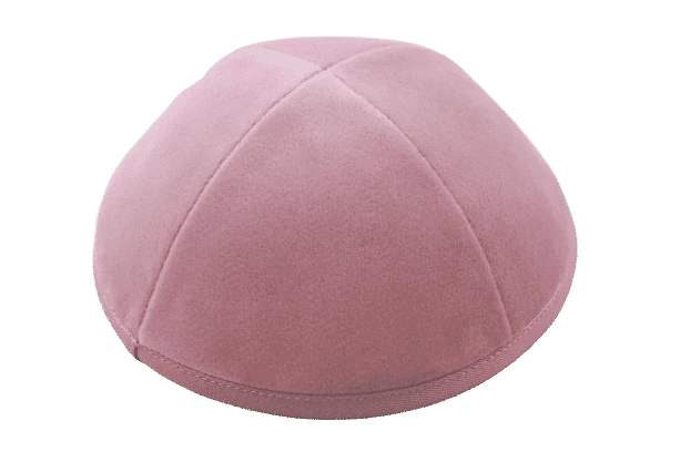 כיפה בד קטיפה צבע ורוד