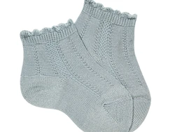 גרב קצרה עם דוגמא - אפור