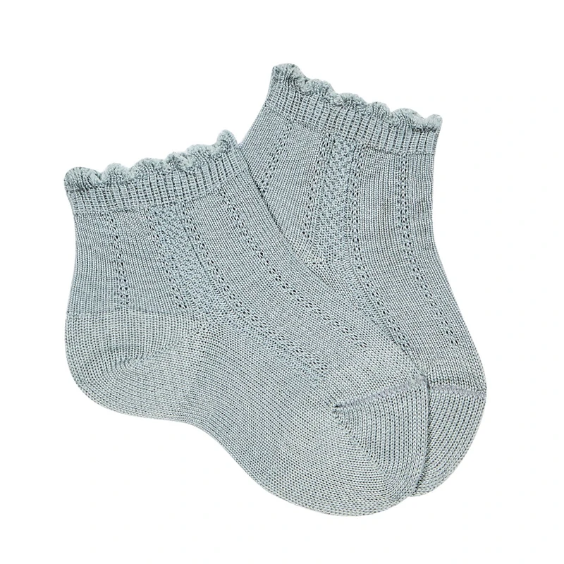 גרב קצרה עם דוגמא - אפור