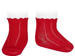 גרב קצרה עם דוגמא - אדום