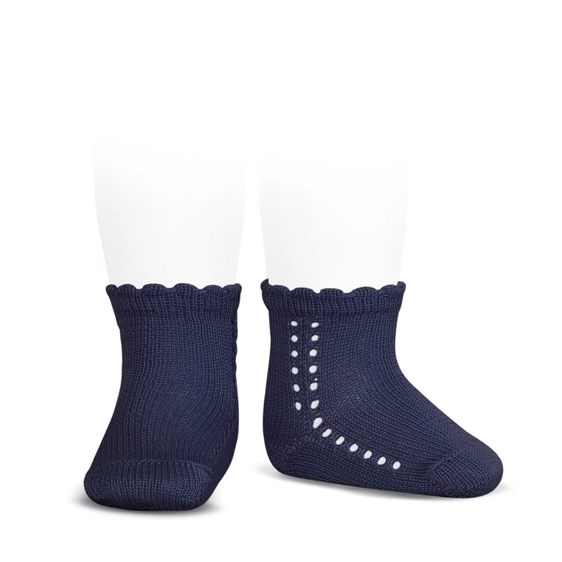 גרב קצרה חורים בצד - כחול