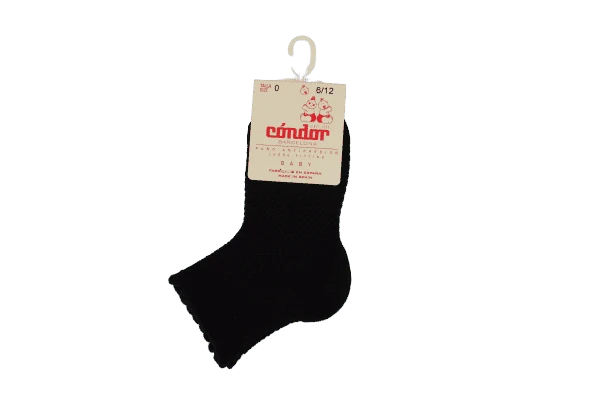 גרב קצרה סריגת רשת - שחור