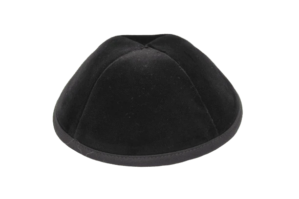 כיפה מבד קטיפה צבע שחור