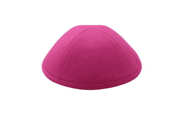 כיפה מבד כותנה צבע ורוד בזוקה
