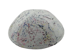 כיפה צבע אפור בהיר הדפס קונפטי