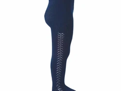 גרביון כותנה חורים בצד - כחול