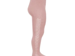 גרביון כותנה חורים בצד - ורוד