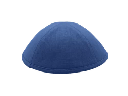 כיפה מבד פשתן צבע כחול רויאל