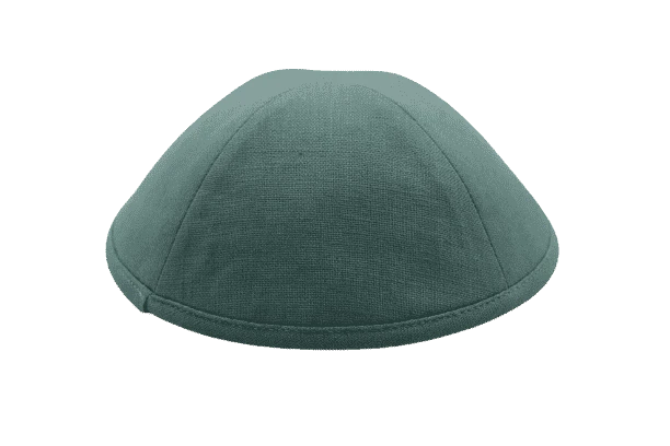 כיפה מבד פשתן צבע ירוק