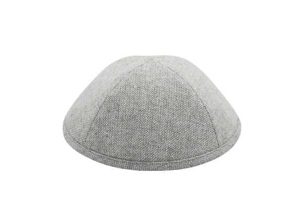 כיפה בד ארוג צבע אפור עם נצנץ