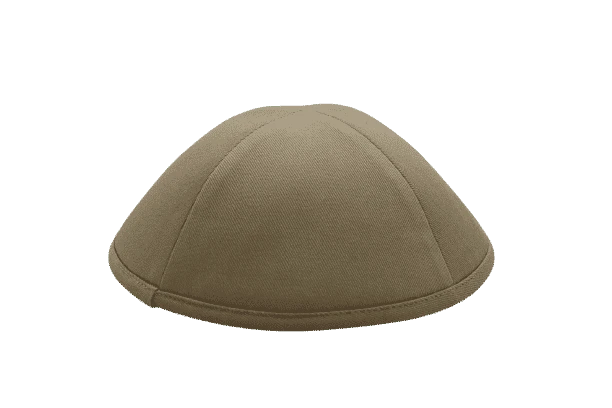 כיפה מבד כותנה צבע קאמל