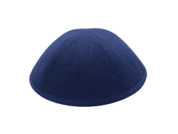 כיפה מבד פשתן צבע כחול