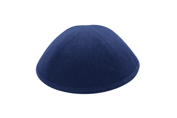 כיפה מבד פשתן צבע כחול