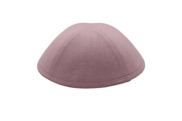 כיפה מבד פשתן צבע אפור בהיר