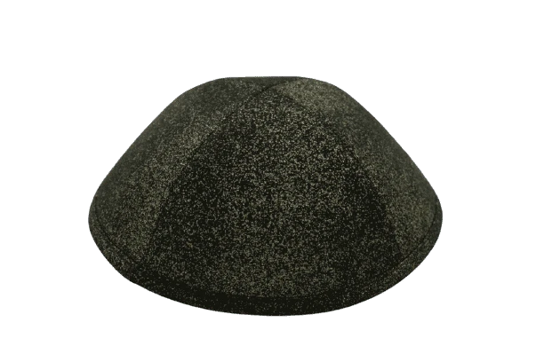 כיפה צבע שחור הדפס נצנצים בצבע זהב