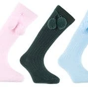 גרב ברך עם דוגמא בשילוב פונפונים צבע ירוק – תמונה 2