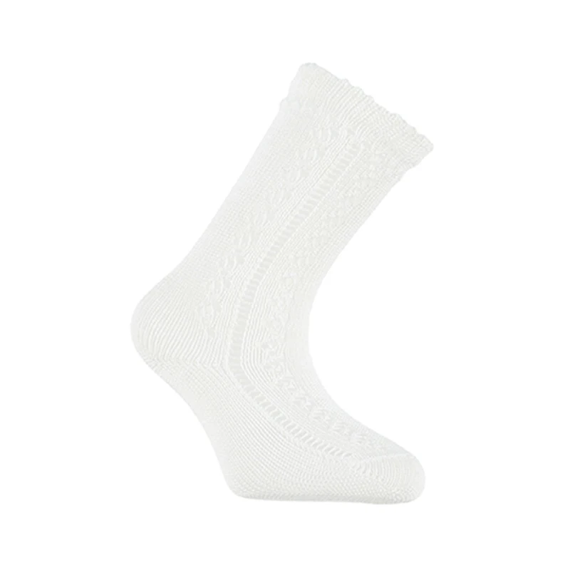 גרב ברך מחוררת צבע לבן