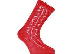 גרב ברך מחוררת צבע אדום