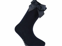 גרב ברך עם פפיון צבע כחול כהה