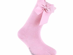 גרב ברך עם פפיון בצד צבע ורוד עתיק