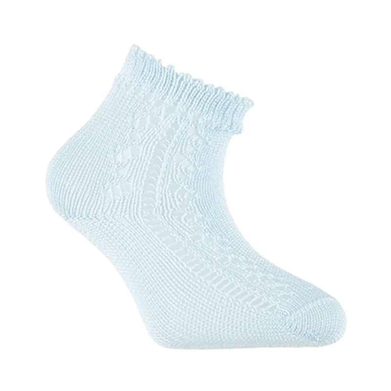 גרב קצרה מחוררת צבע תכלת