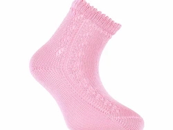 גרב קצרה מחוררת צבע ורוד