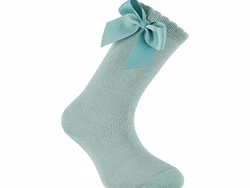 גרב ברך עם פפיון צבע טורקיז מעושן