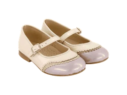 נעל בלרינה בגווני ניוד ושמנת