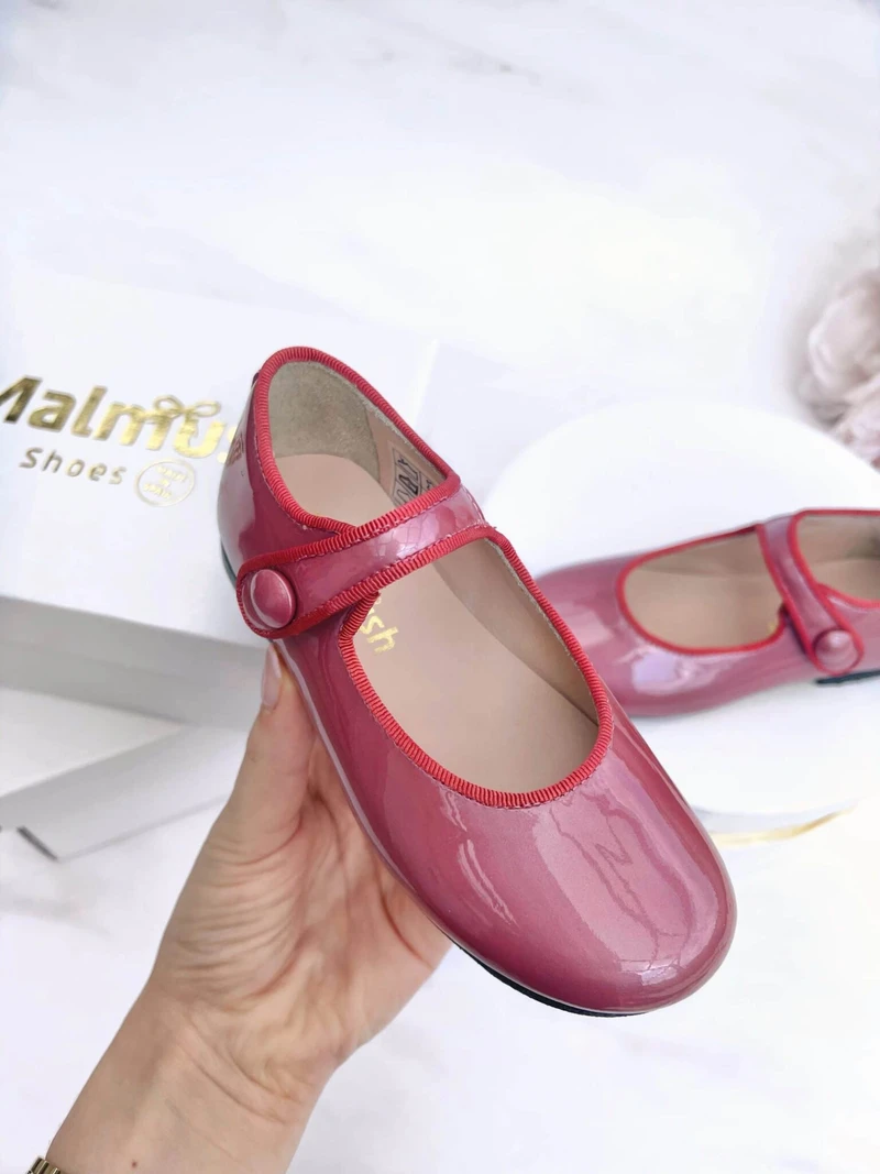 נעל בלרינה צבע ורוד עתיק סגירת תיק-תק – תמונה 3