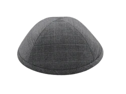 כיפה בד חליפה משובצת בגווני אפור