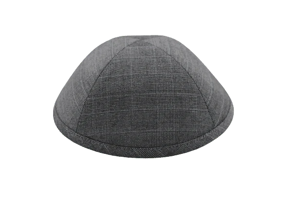 כיפה בד חליפה משובצת בגווני אפור