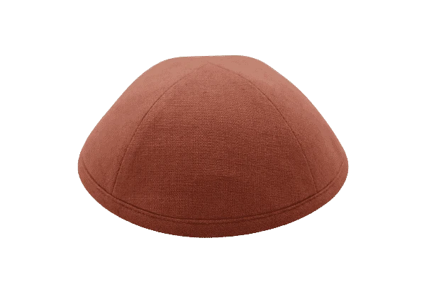 כיפה מבד פשתן צבע חמרה