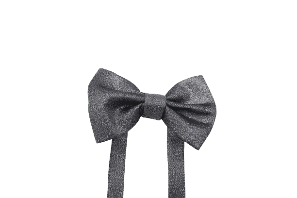 פפיון בנים מבד ברוקד צבע אפור מנצנץ