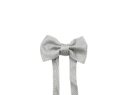 פפיון בנים  מבד סאטן צבע כסף