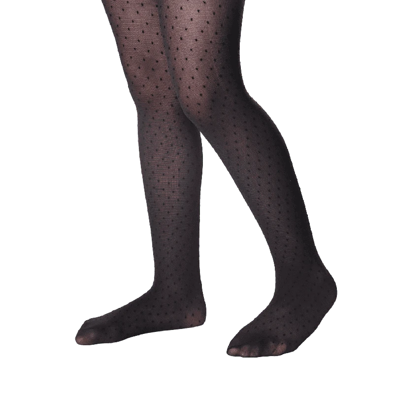 גרביון שחור לייקרה דוגמא נקודות