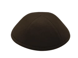 כיפה מבד כותנה צבע חום