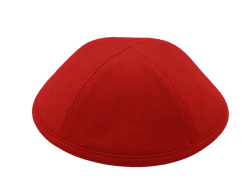כיפה מבד פשתן צבע אדום