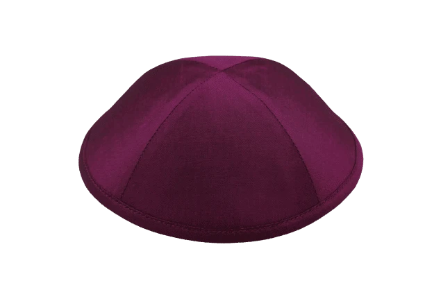 כיפה מבד משי פראי צבע ורוד חזק