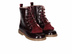 מגף צבע בורדו לשונית פרווה