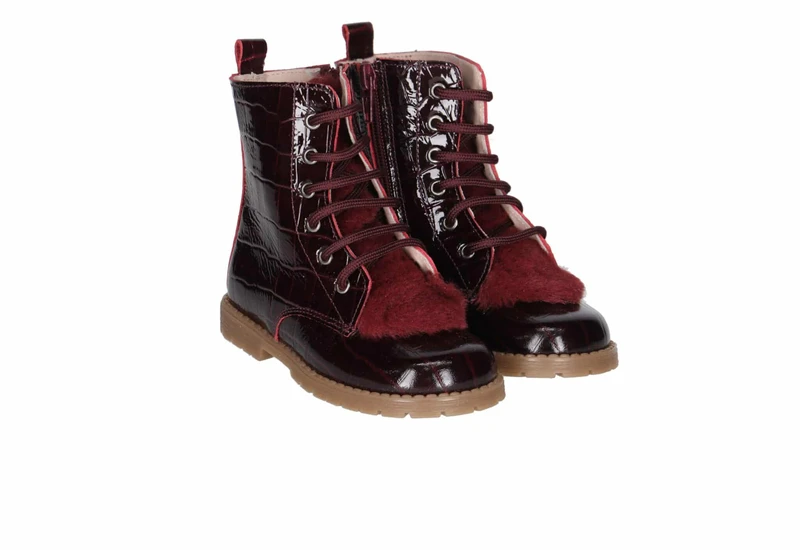 מגף צבע בורדו לשונית פרווה