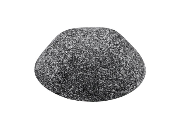 כיפה בד ברוקד נוצץ צבע שחור כסף