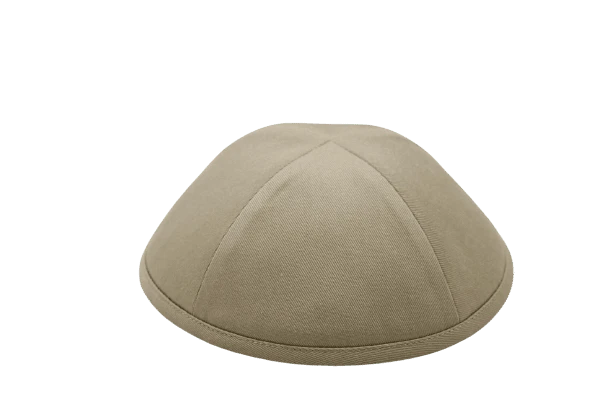 כיפה מבד כותנה צבע בז'